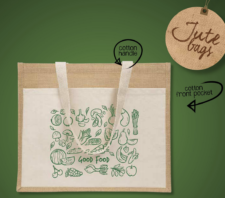 Borsa In Juta Naturale E Cotone