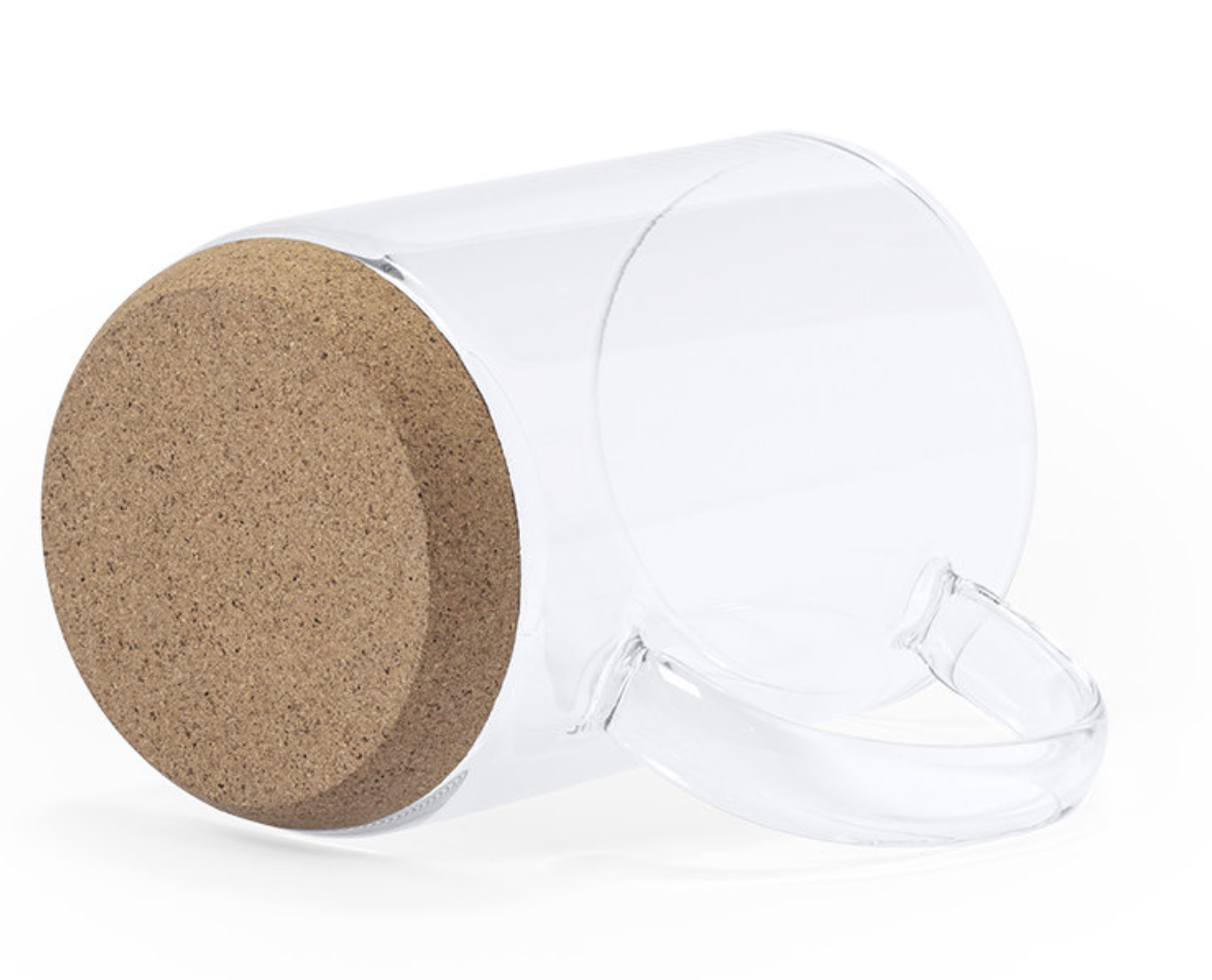 Tazza in vetro borosilicato e sughero ecosostenibile - immagine 3