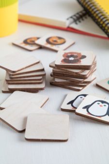 MEMORY GIOCO 24 TESSERE IN LEGNO DI RECUPERO