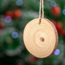 DECORAZIONE TRONCO IN LEGNO DA POTATURA COMPOSTABILE