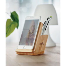 PORTAPENNE CON CARICABATTERIE WIRELESS IN BAMBOO