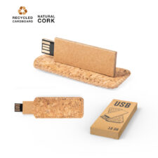 USB 16 Giga In Cartone Con Custudia In Sughero