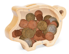 Salvadanaio Biodegradabile In Legno
