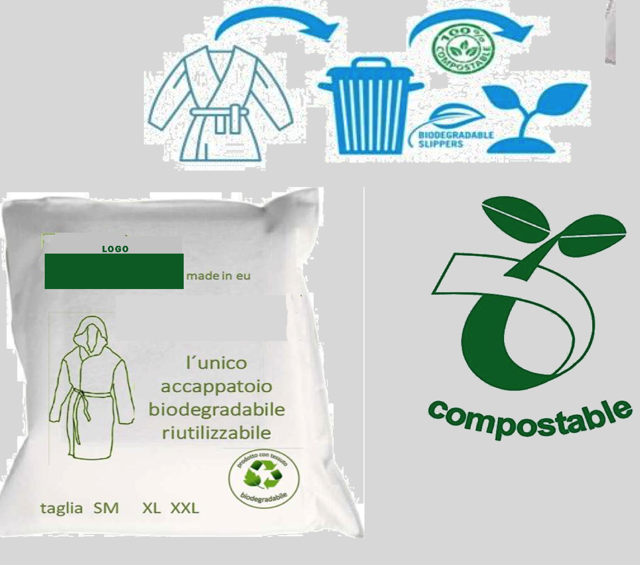 ACCAPPATUO - Accappatoio unisex biodegradabile - immagine 4