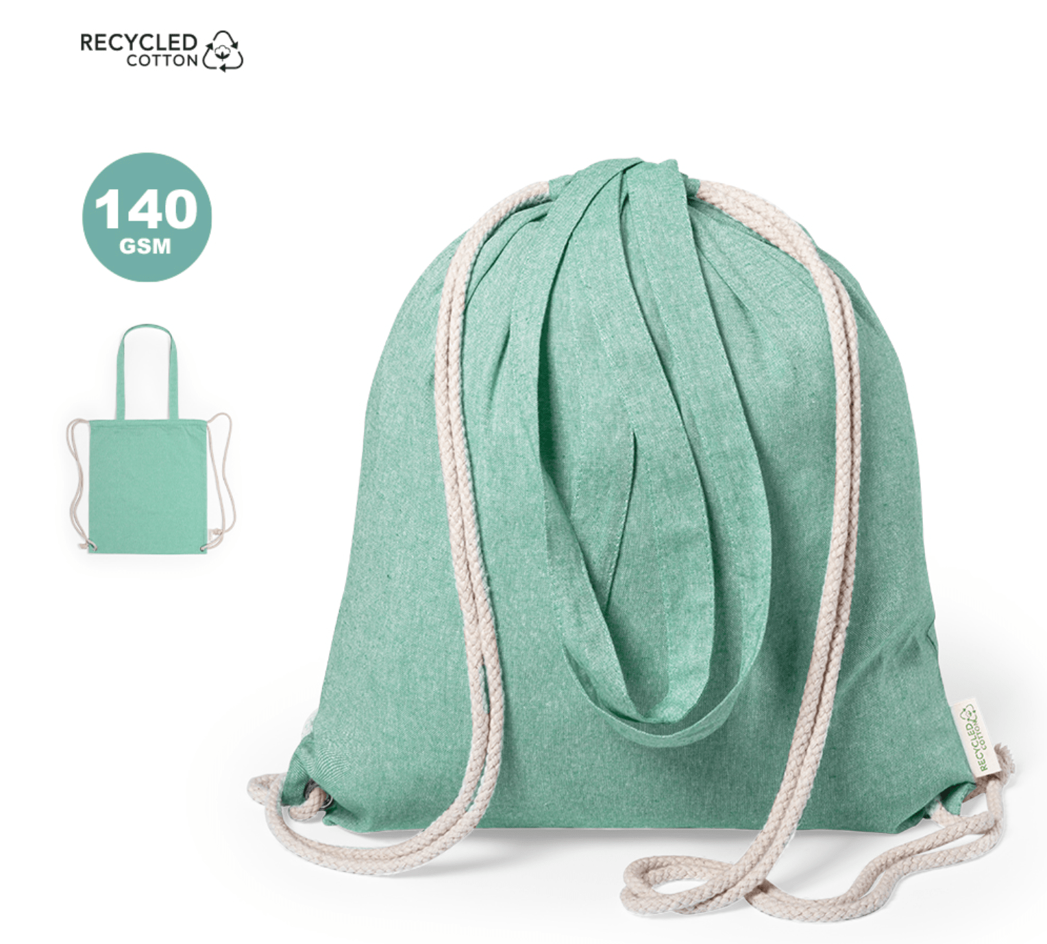 Zaino borsa VINTAGE in tessuto riciclato - immagine 4