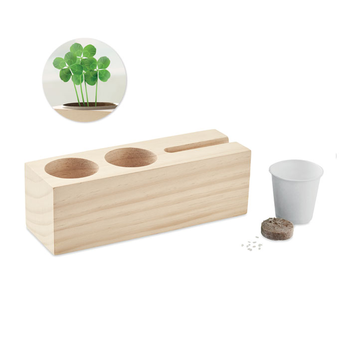 Set scrivania in legno e semi di trifoglio - immagine 2