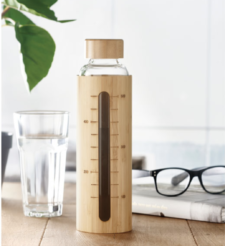BORRACCIA IN VETRO RIVESTITA IN  BAMBOO GRADUATO