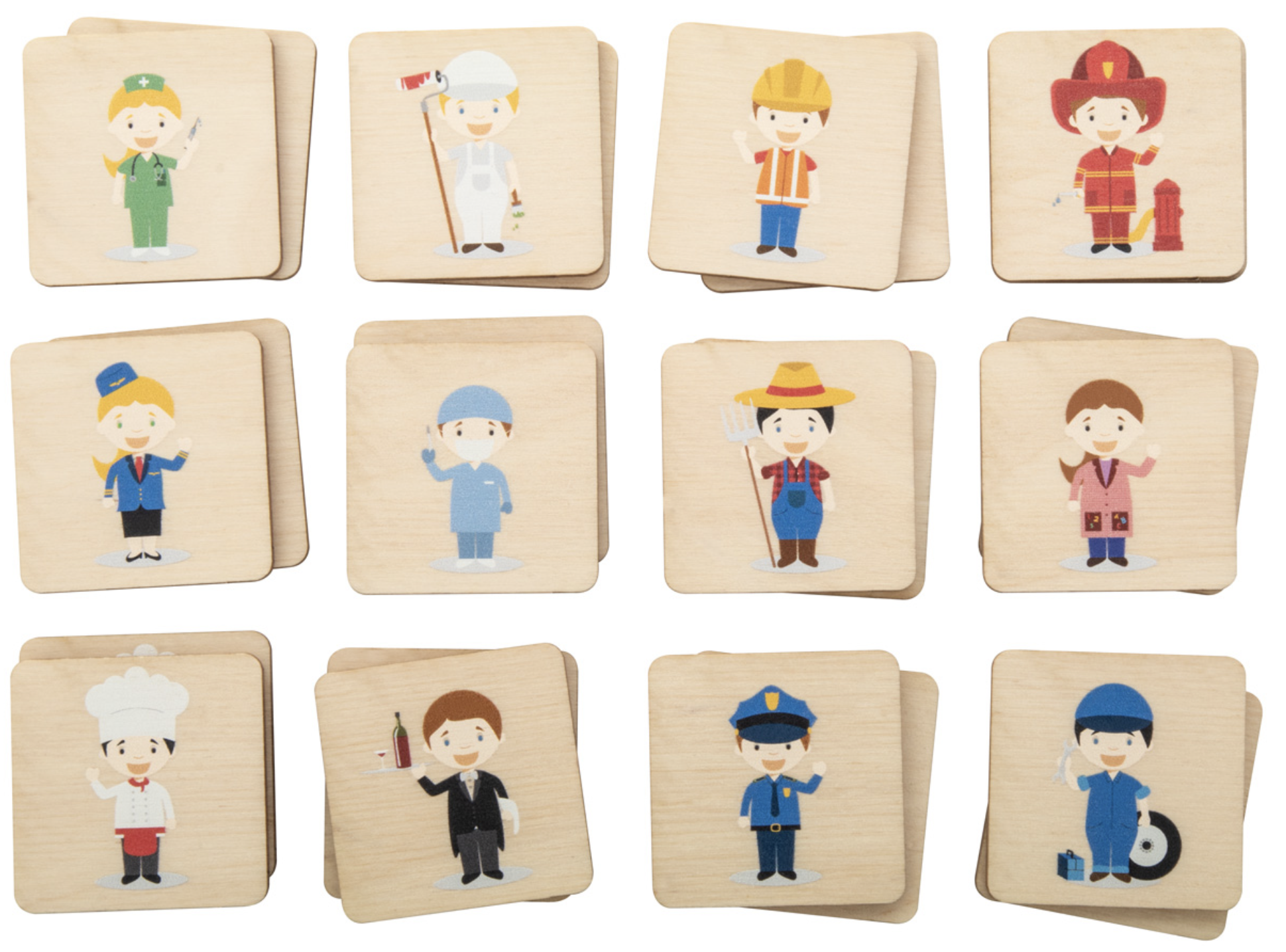 MEMORY GIOCO 24 TESSERE IN LEGNO DI RECUPERO - immagine 4