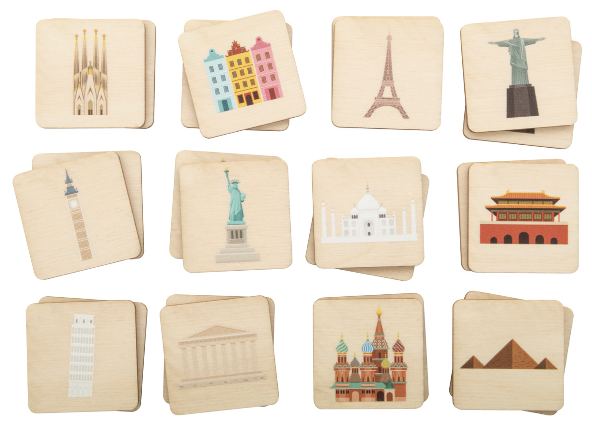 MEMORY GIOCO 24 TESSERE IN LEGNO DI RECUPERO - immagine 6