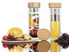 Borraccia In Vetro E Bamboo 450 Ml