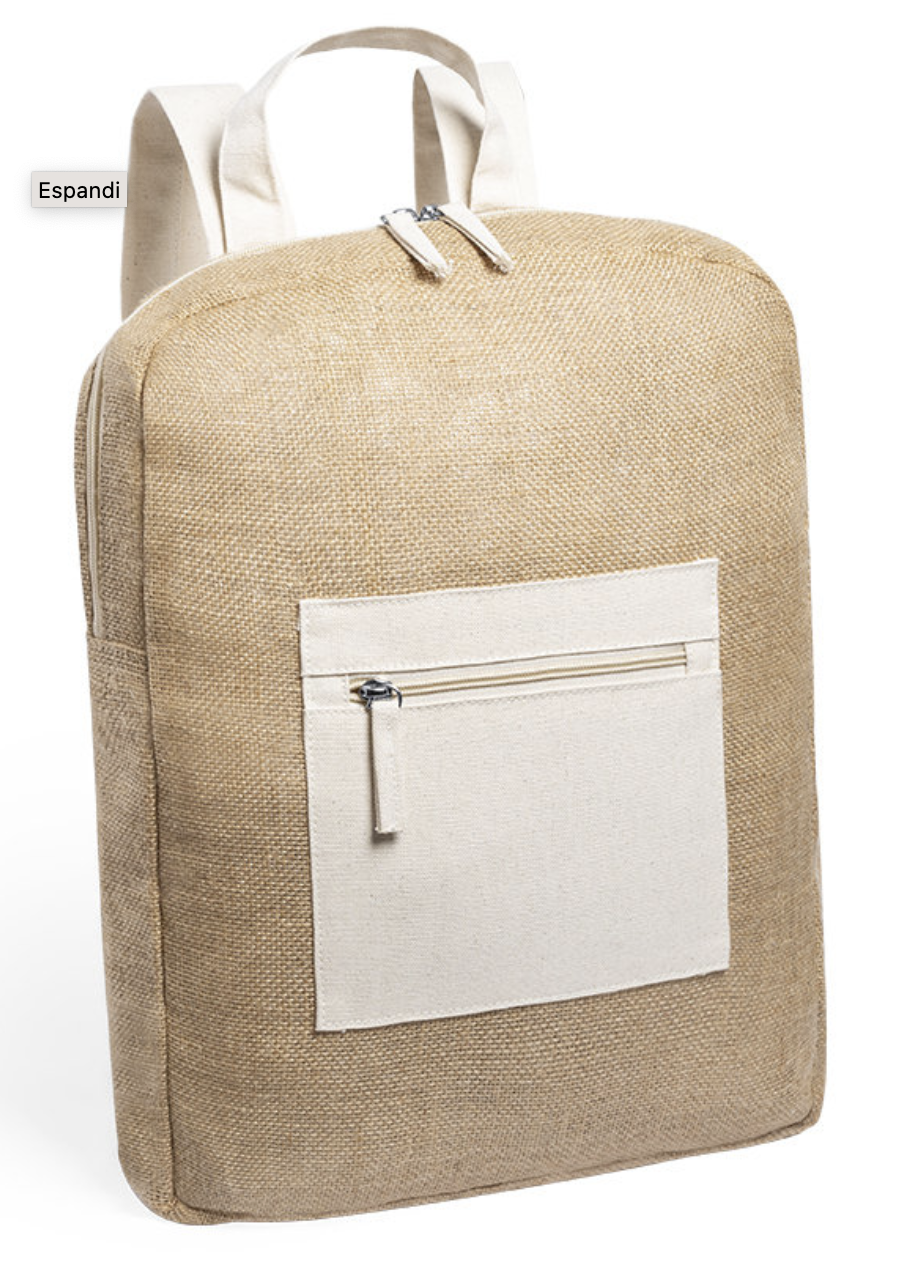 Eco zaino in juta e cotone - immagine 4
