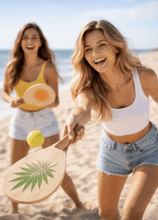 Racchette Da Spiaggia In Legno Naturale Biodegradabili Ed Eco-Sostenibili