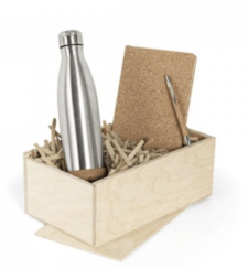 Kit Sughero Taccuino + Penna + Thermos In Scatola Regalo