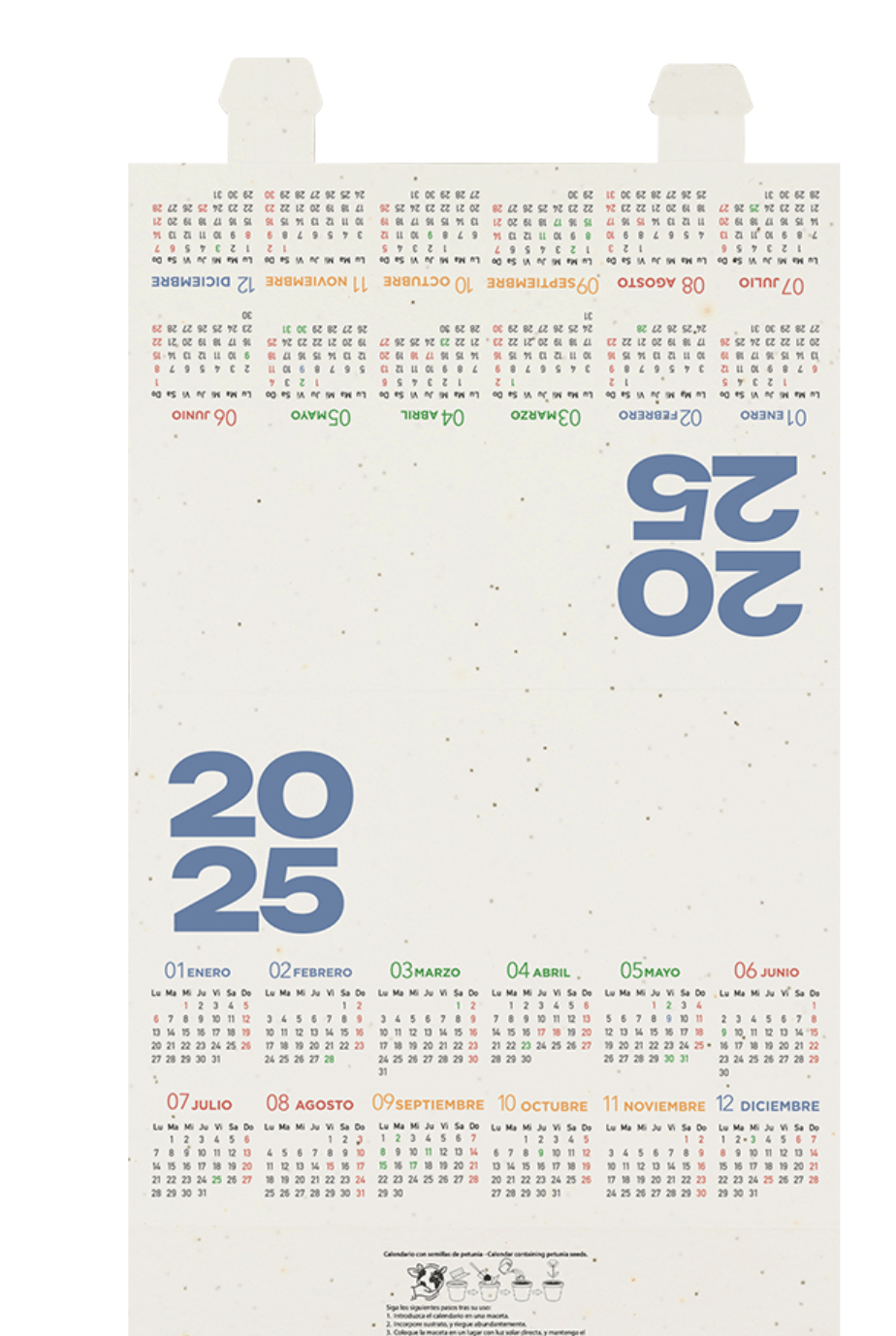 Calendario 2025 piantabile in carta con semi millefiori - immagine 3