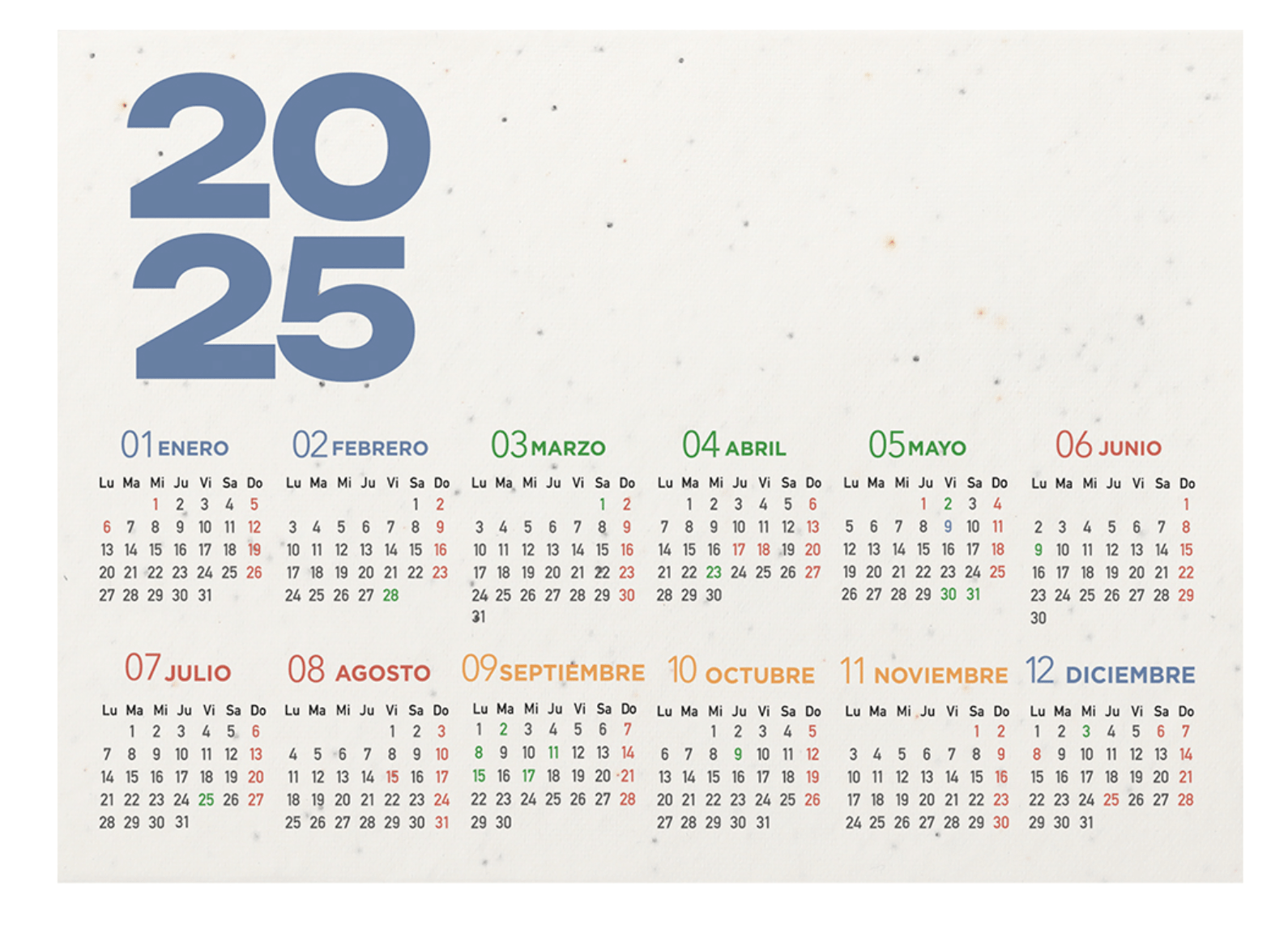 Calendario 2025 piantabile in carta con semi millefiori - immagine 2