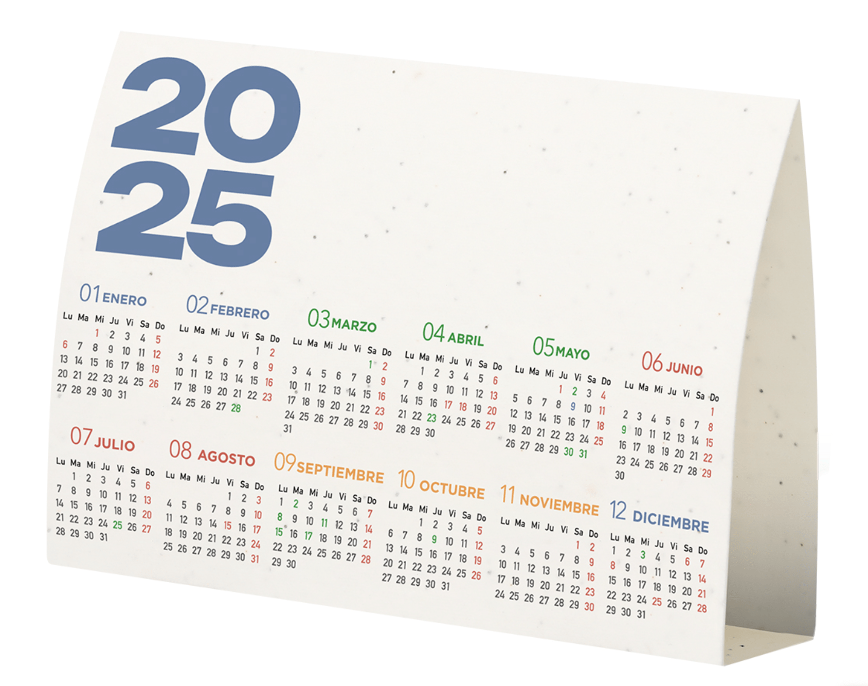Calendario 2025 piantabile in carta con semi millefiori