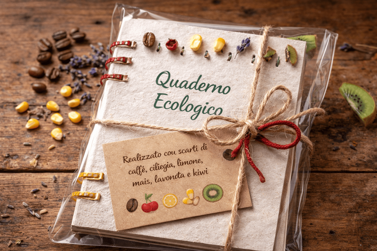Quaderno Ecologico con Scarti di Caffè, Kiwi e Agrumi – Carta Naturale Riciclata