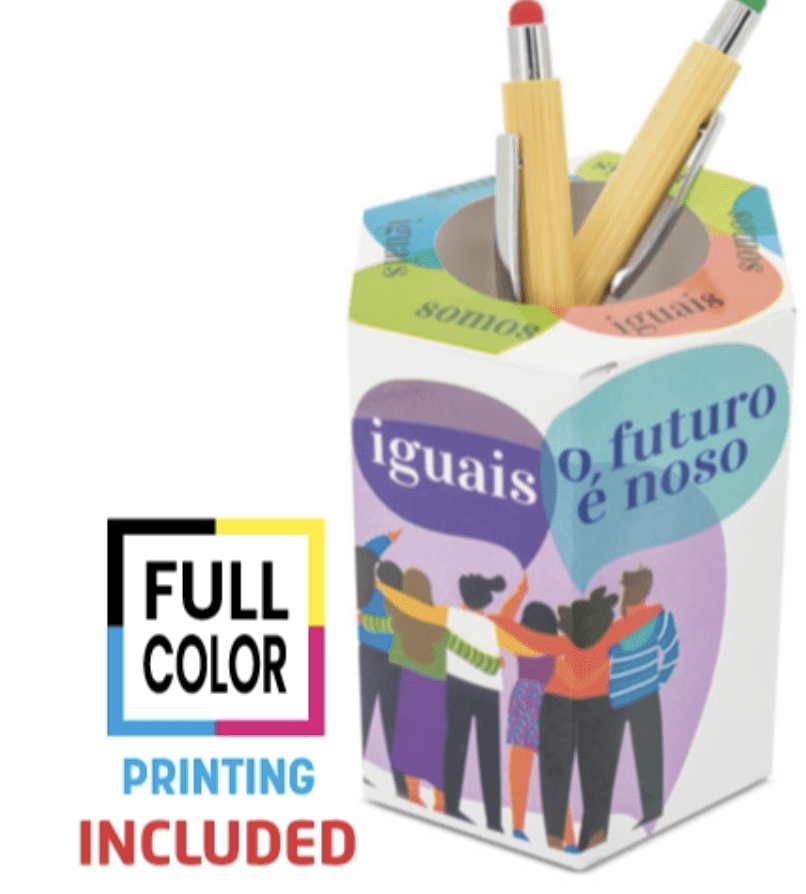 Portapenne in cartone riciclato personalizzato full color - immagine 2