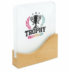 Trofeo Targa In Vetro E Legno Ecosostenibile