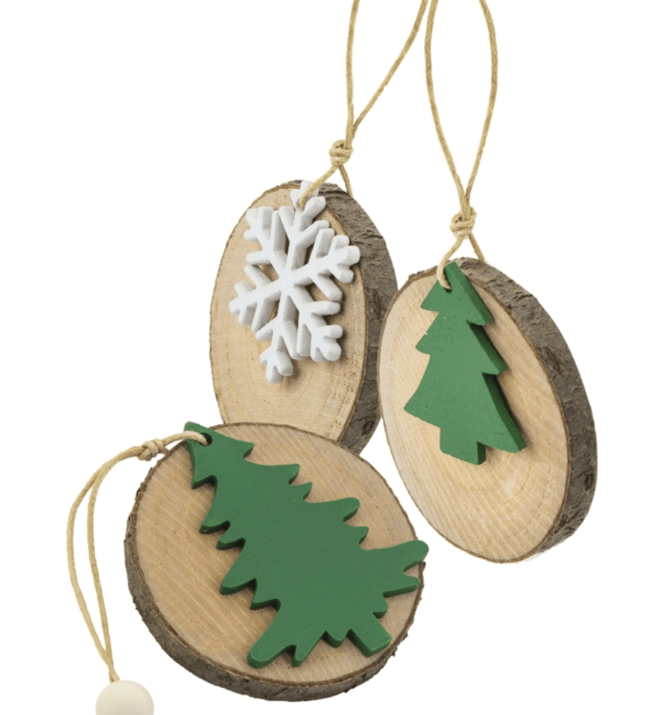 Set 5 Decorazioni Ecologiche in Potature d'Abete