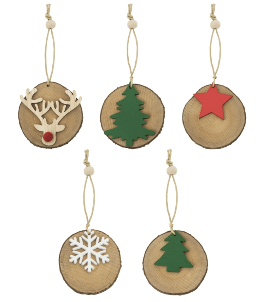 Set 5 Decorazioni Ecologiche in Potature d'Abete - immagine 2