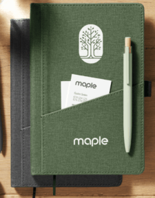 Notebook A5 PU E Tasca Frontale Per Cellulare.