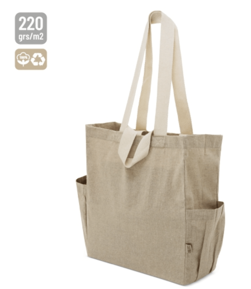 Borsa double in cotone riciclato - immagine 2
