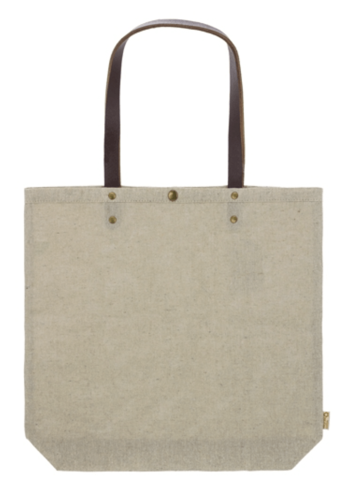 Borsa in cotone canvas riciclato manici in ecopelle - immagine 6