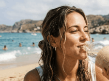 Borraccia In Vetro Con Rivestimento In Juta Con Tappo In Bamboo