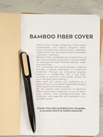 Notebook A5 in Fibra di Bambù – Taccuino Ecologico con Pagine Riciclate e Design Sostenibile - immagine 3