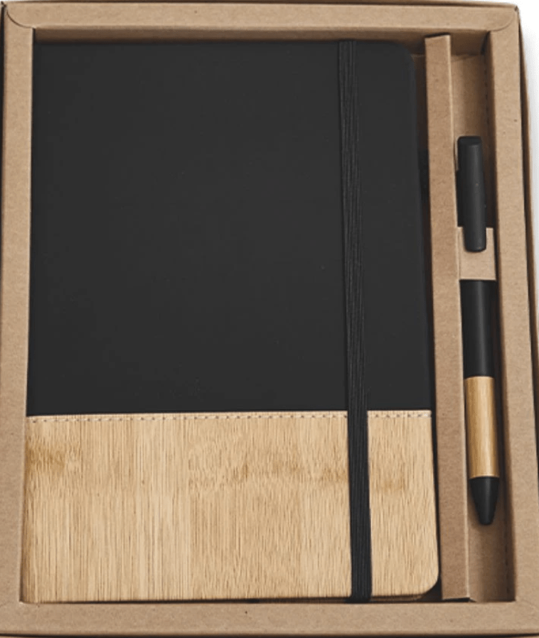 Block notes con penna ecosotenibile in scatola kraft - immagine 4