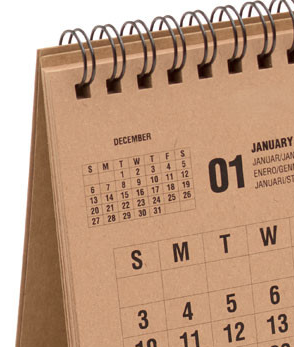 Calendario settimanale da tavolo di 4 anni in carta kraft. 7 lingue - immagine 3