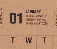 Calendario settimanale da tavolo di 4 anni in carta kraft. 7 lingue - immagine 2