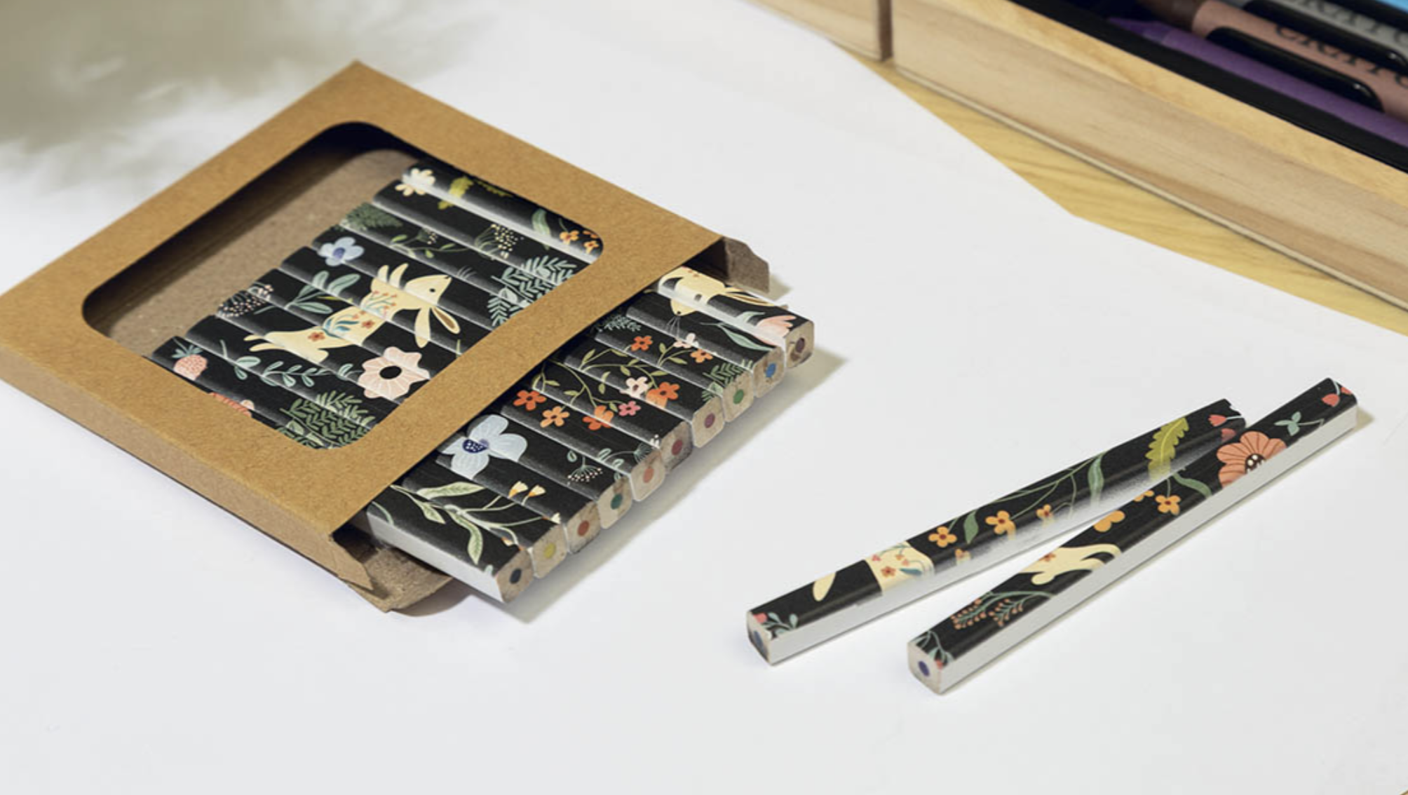 Matite Colorate in Legno e Cartone Kraft: Set Ecologico 2-in-1 con Puzzle - immagine 5