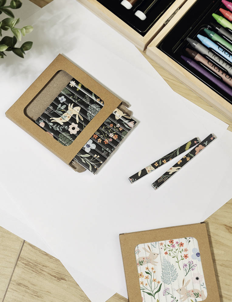 Matite Colorate in Legno e Cartone Kraft: Set Ecologico 2-in-1 con Puzzle