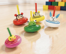 Trottole In Legno Per Bambini Con Animali – Set Da 10 Pezzi | Giochi Tradizionali E Regalini Eco-Friendly